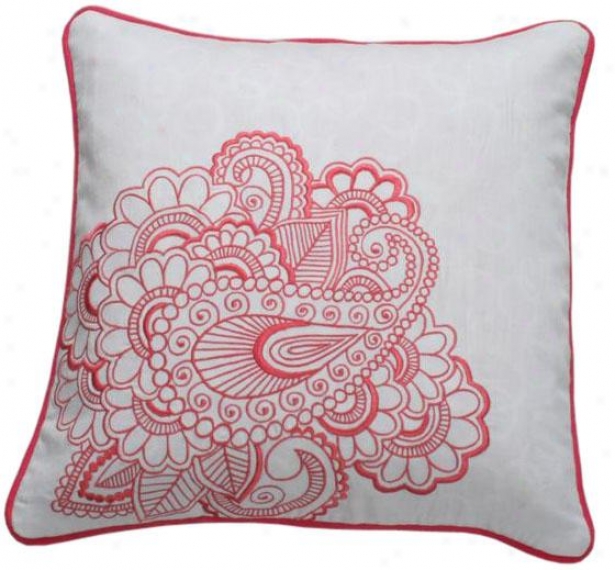 "peony Decorative Pillow - 18"" Square, White"