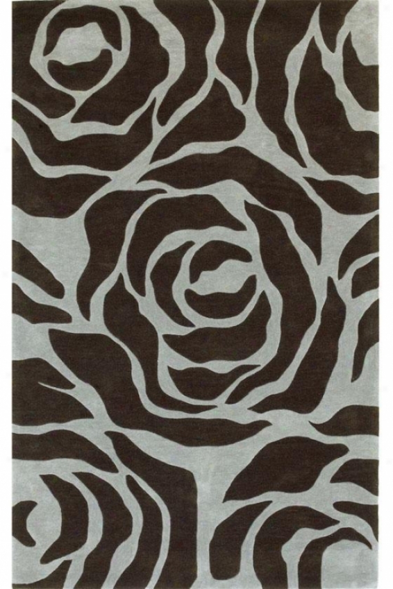 "petals Rug I - 2'3""x3'9"", Aqua/mocha"