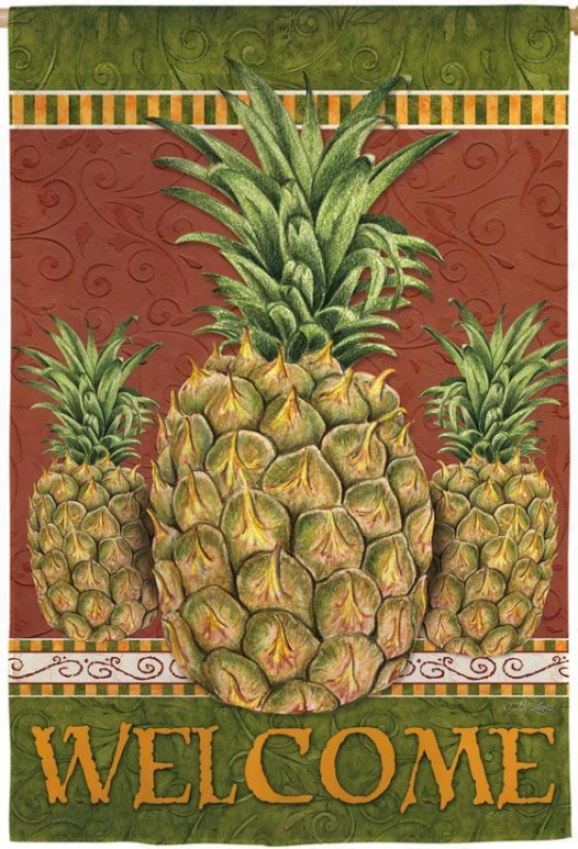 Pineapple Trois Flag - Garden, Light Yellow