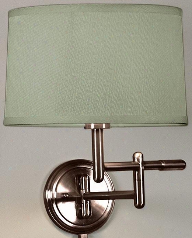 Pivoting Swing-arm Pin-up Lamp - Sage, Copper Bronze