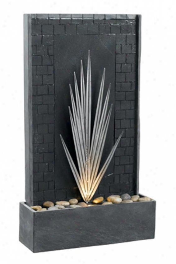 "plaza Floor Fountain - 33""hx19""wx6""d, Ntrl Gray Slate"