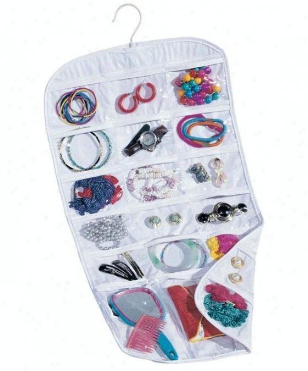 "pocket Jewelry Oryanizer - 26.75""hx13""w, Whlte"