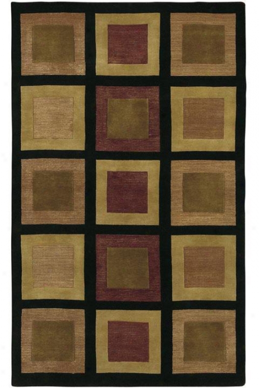 Polygon Area Rug - 2'x3',, Black