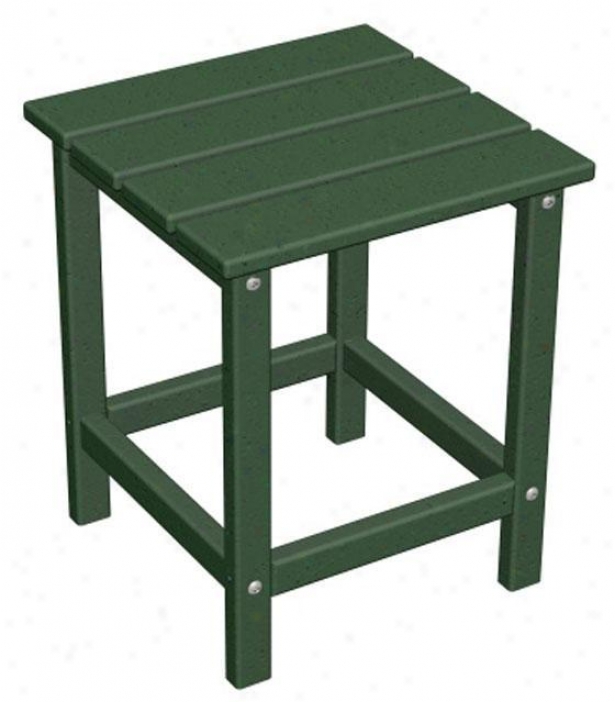 "polywood  Adirondack Accent Side Food - 18""hx15""w, Green