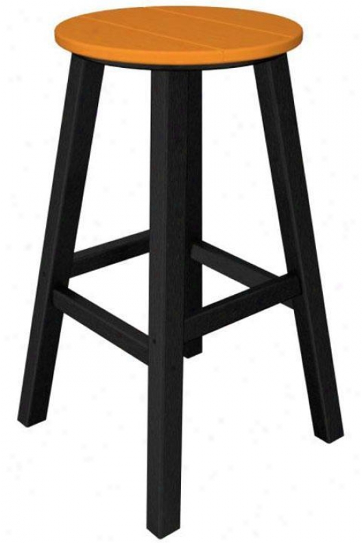 Polywood  Bar Stool - Set Of 2 - Black, Orange