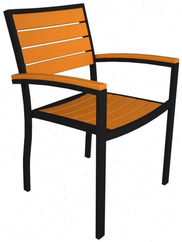 Polywood  Dining Arm Chair - Black, Orange