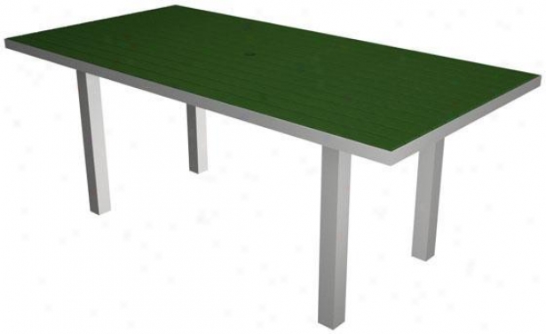 Polywood  Rectangle Dining Table - White Green