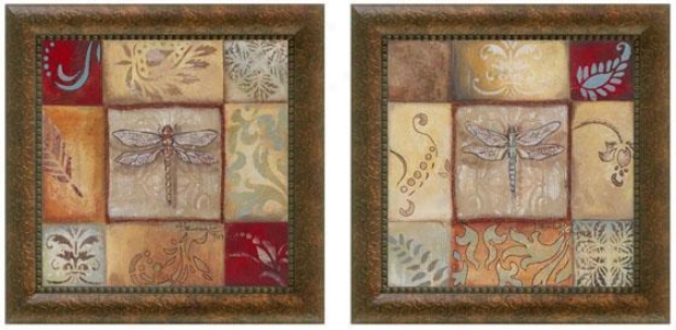 Pond Life Framed Wall Art - Set Of 2 - Set Of Two, Ewrthtones