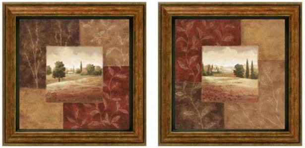 Poppy Fields Framed Wall Art - Placed Of 2 - Set Of Two, Earthtones