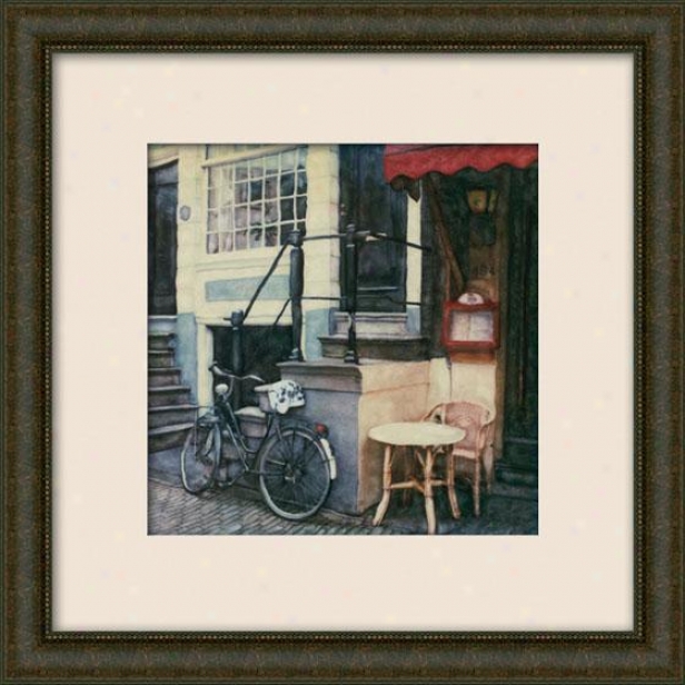 "prinsengracht Framed Wall Art - 29""hx29""w, Matted Burlwold"