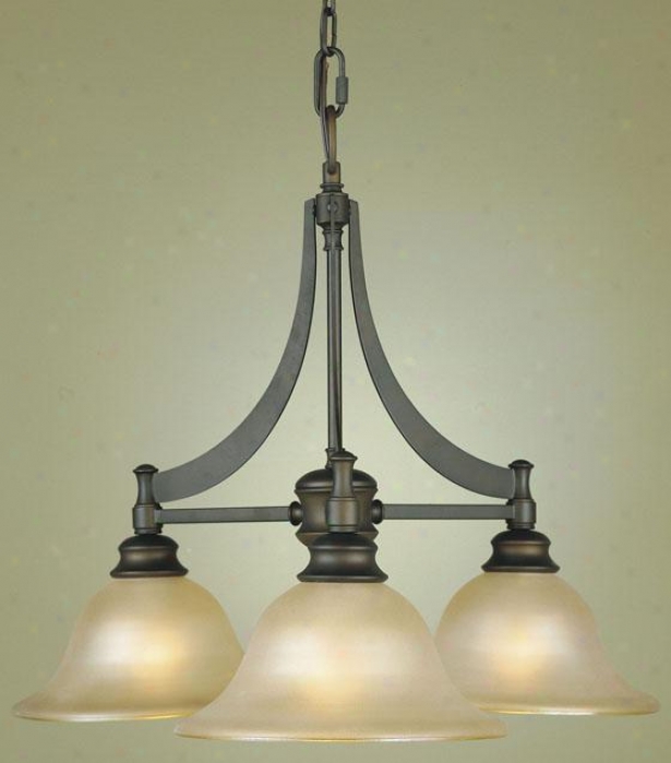 Pub Chandelier - Three Light, Oil Rub Bronze