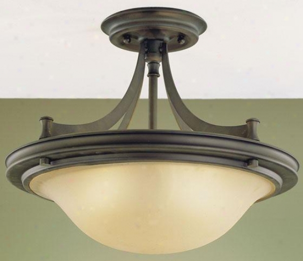 Pub Semi-flush Moumt - Three Light, Oil Rub Bronze