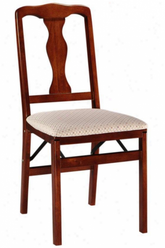Queen Anne Wood Folding Chair Set