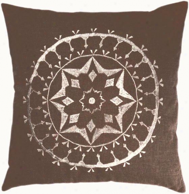 "qiincy Pillow - 18""x18"", Brown"