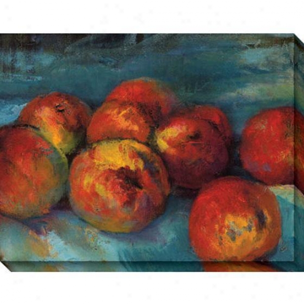 "rainy Day Peaches Canvas Wall Art - 46""hx36""w, Orange/blue"