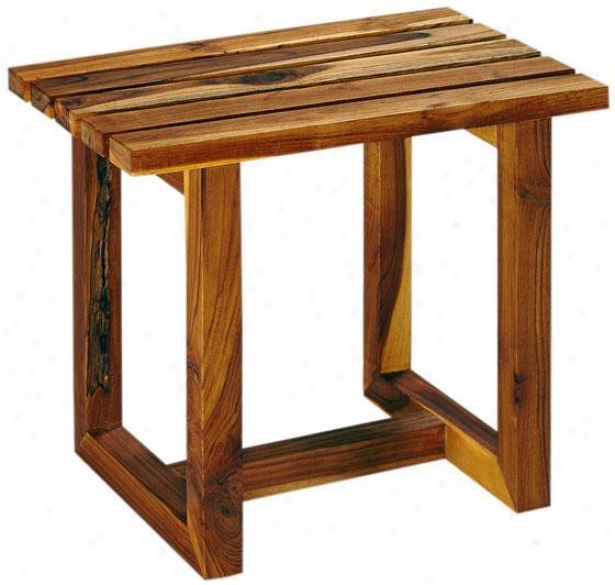 "rrclaimed Teak Stool - 18""lx15.75""h, Ivory"