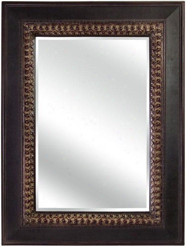 "rectangular Distreessed Mirror - 49""h X 37""w, Brown"