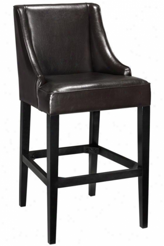 "recycled Leather Bar Stool - 44""hx22""w, Brown"