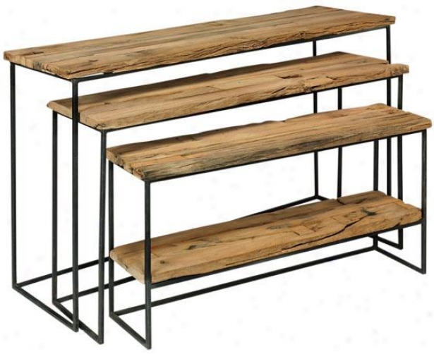 Recycled Nested Console Tables - Nested, Ivory