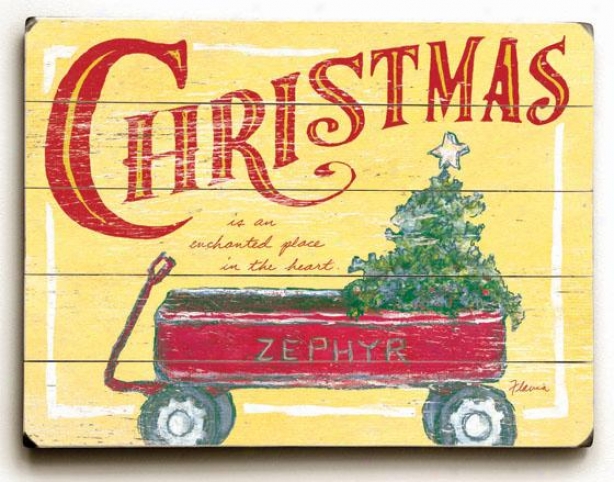 "red Christmas Wagon Art - 25""hx34""w, Holiday Multi"