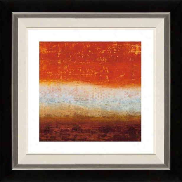 Red Strata Iv Framed Wall Art - Iv, Flt Bk/sl 32x32