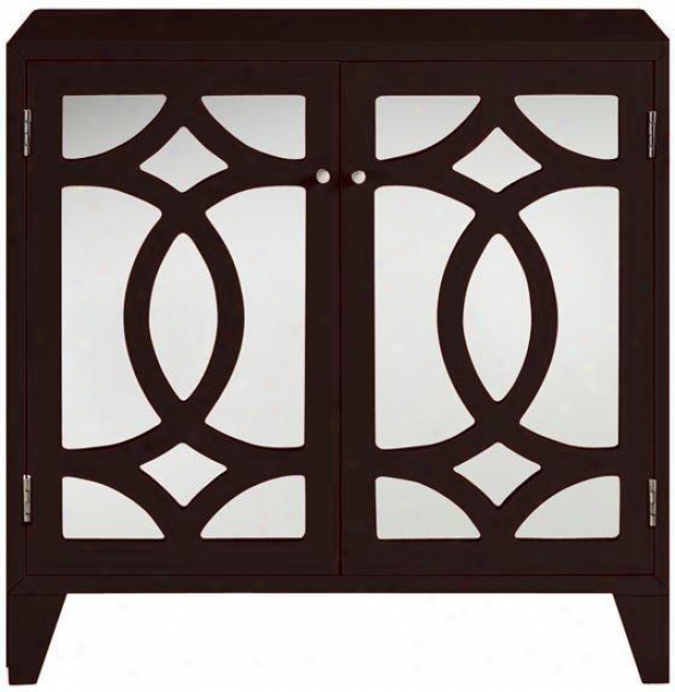 "reflections 34""h Lyre Cabinet - Cabinet, Coffee Brown"