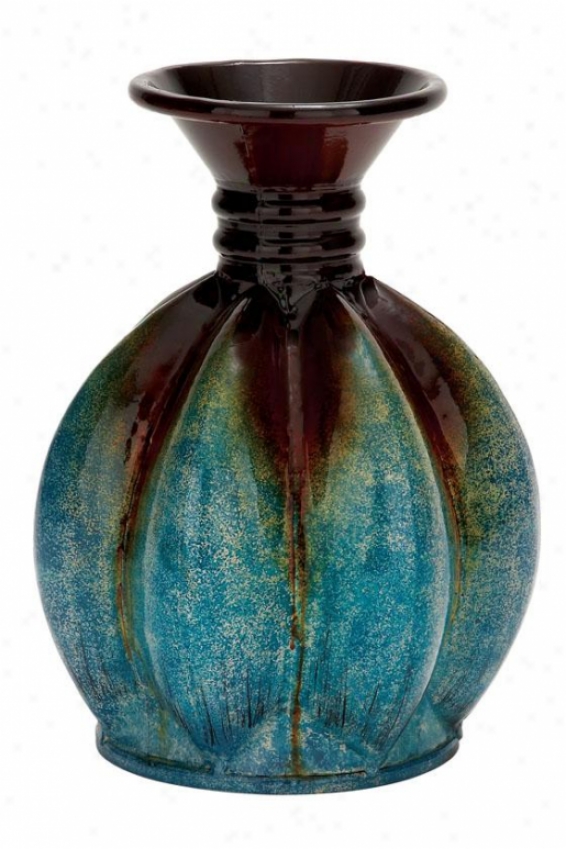 "regan Vase - 12""hx10""w, Ocean Green"