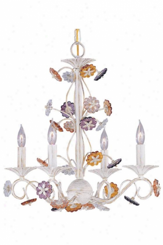 Retro Mini Chandelier - 4-light, White