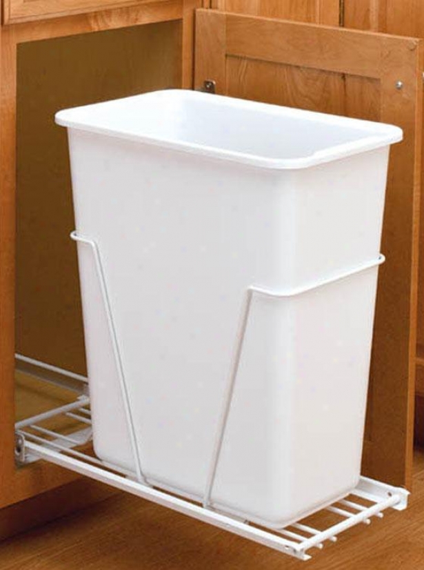 "rev-a-shelf 30 Quart Pull-out Waste Container - 19.25x.5x22""e, White"