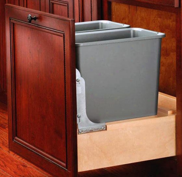 "rev-a-shelf Double 30-qt Pull-out Waste Container - 19h X20w X22""d, Ivory"