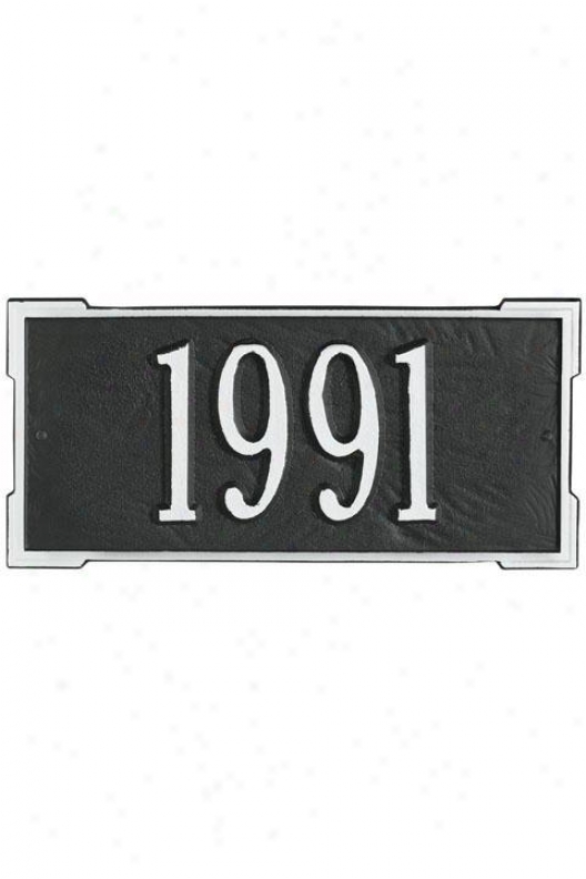 Roanoke One-line Petite Wall Address Plaque - Petite/one Line, Black