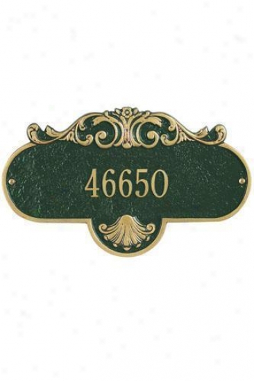 Rochelle One-line Standard Wall Address Plaque - Standard/1 Line, Green