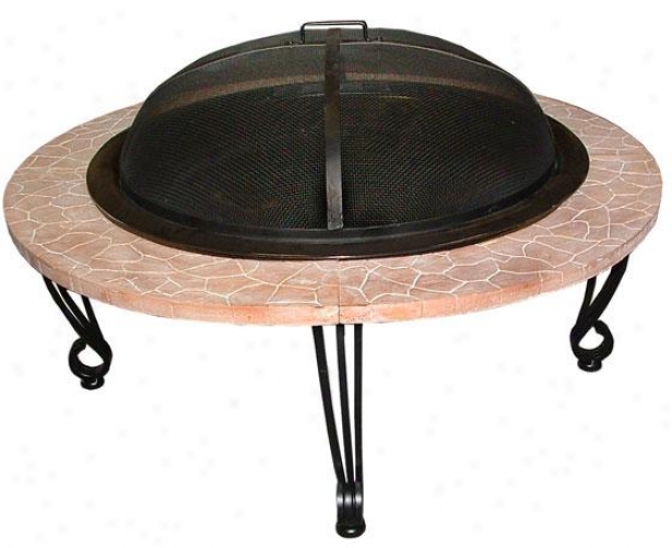 Rock Tile Firepit - 20.88hx39.01wx, Beige