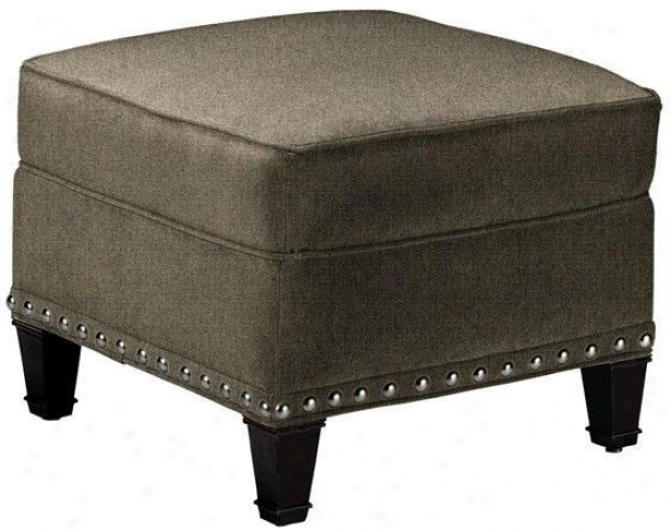 Rockford Ottoman - Nailhead, Bskt Wv Blk-tan