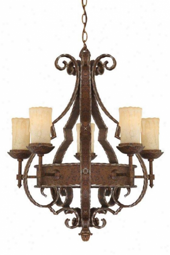 Rosario Chandelier - 5-light, Brown Metal