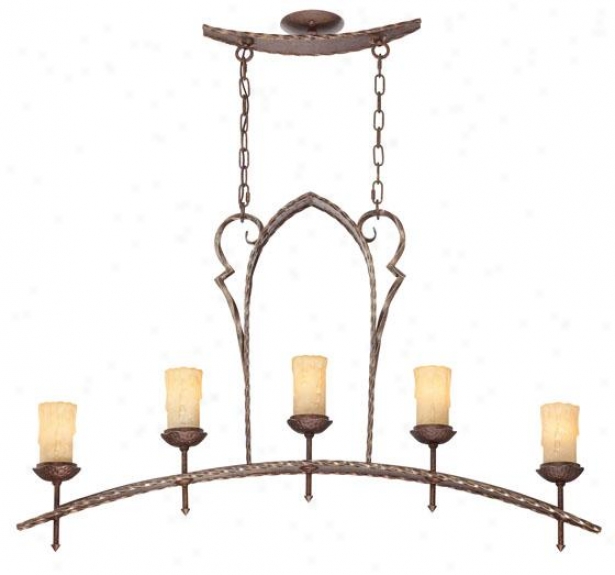 Rosario Island Chandeliers - 5-light, Brown Metal