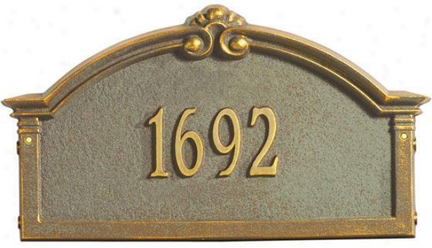 Roselyn One-line Estate Lawn Address Marker - Estate 1 Line, Verdigris/bronz