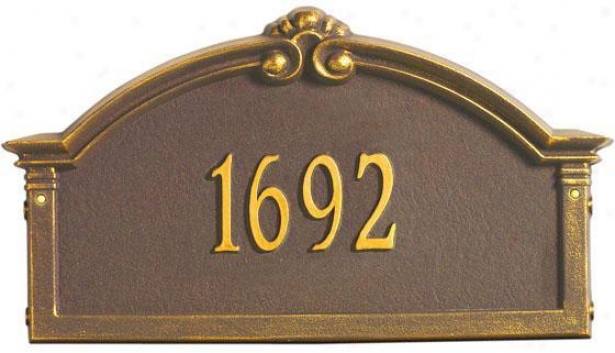 Roselyn One-line Estate Wall Address Marker - Estate 1 Line, Copper