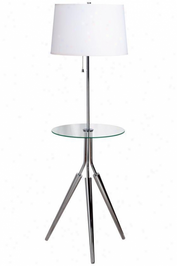 "rosie Floor Lamp With Glass Tray - 58""h, Silver Chrome"