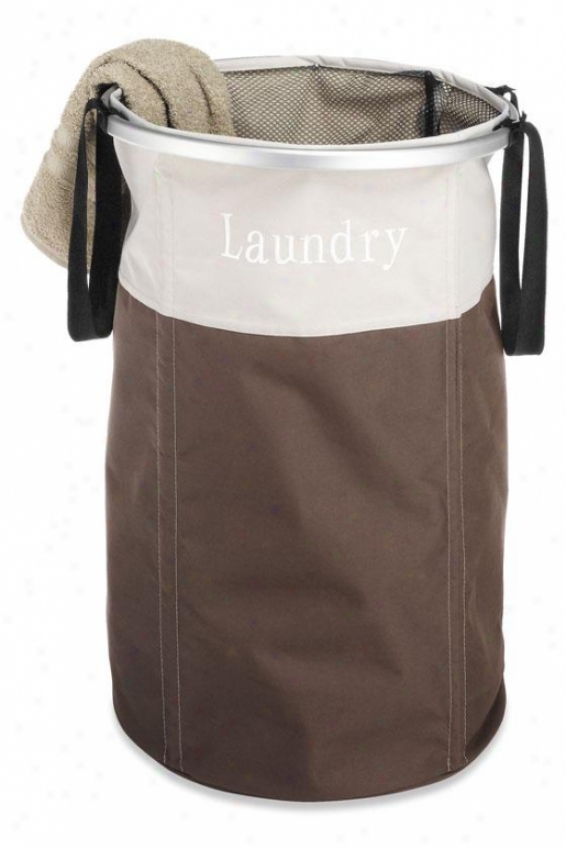"round Aluminum Condition Clothes Laundry Hamper - 24""hx16""round, Brown"
