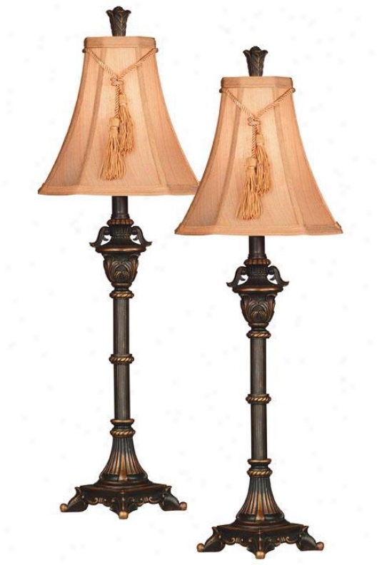 Rowan 2-pack Buffet Lamps - Cut Crnr Shade, Bronze