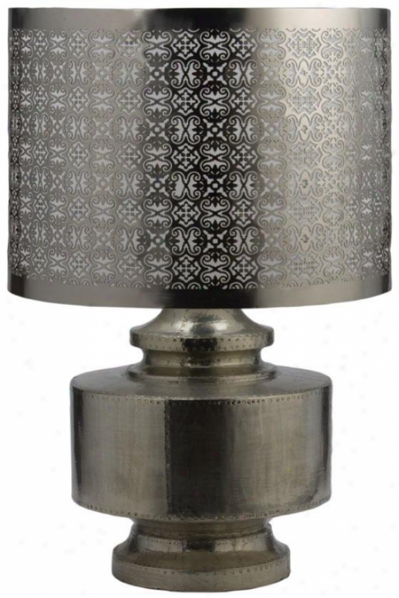 Royal German Lamp - 20.5hx13.75d, Mango Wood Silv