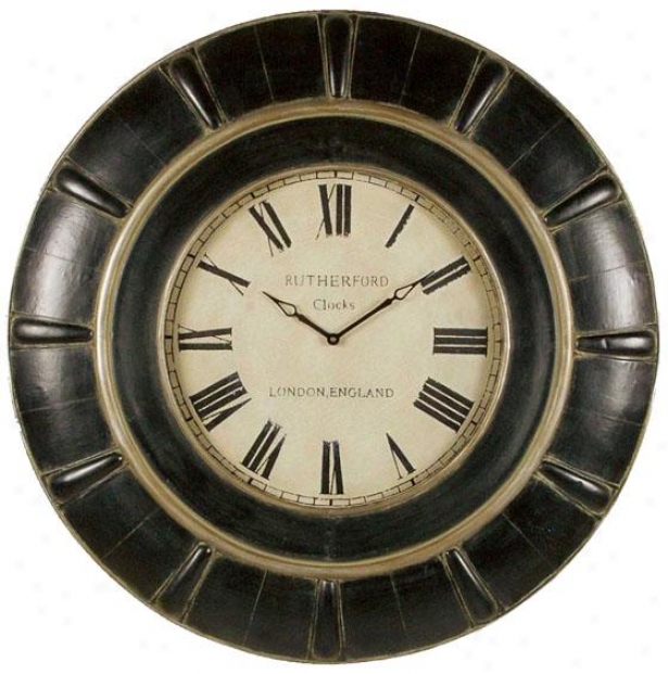 "rudy Wall Clock - 37 X 37 X 3""d, Rustic Black"