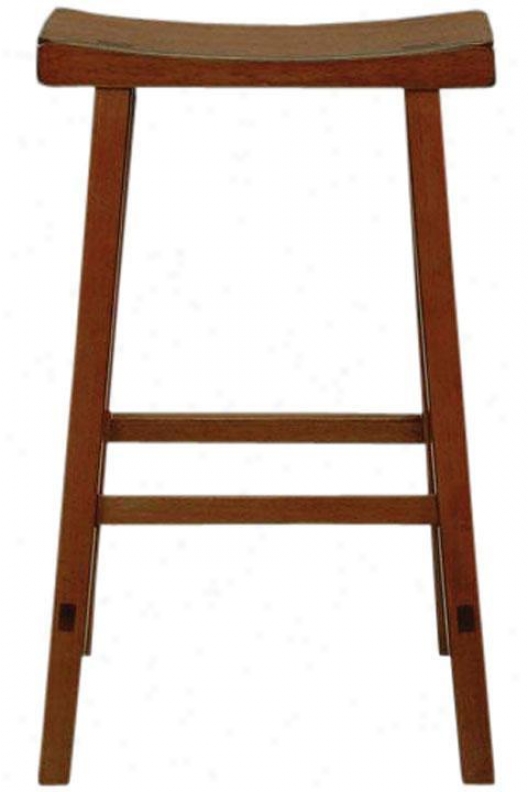 "saddle Seat Bar Stool - 29.5""hx18.25""w, Brown Wood"