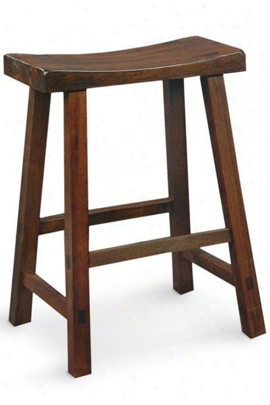 "saddle Seat Counter Stool - 24.25""hx71.75""w, Brown Wood"