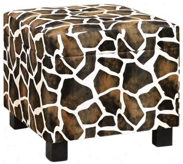 "safari Stoeage Ottoman - 15""hx15""w, Giraffe"