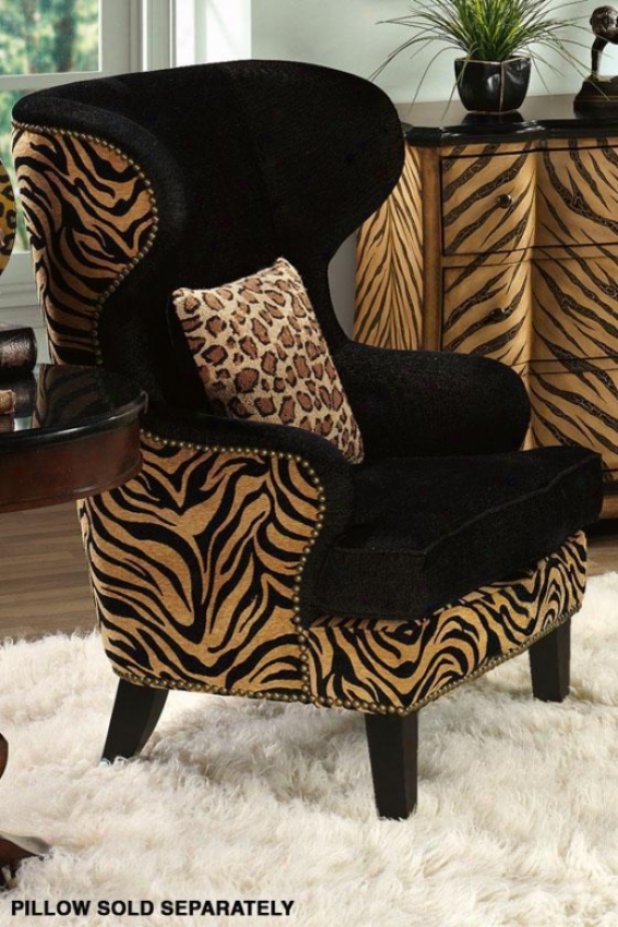 "safari Wing Back Chair - 44.5""hx35""w, Black"