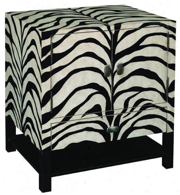 "safari Zebra Side End Table - 27""hx24""w, Black"