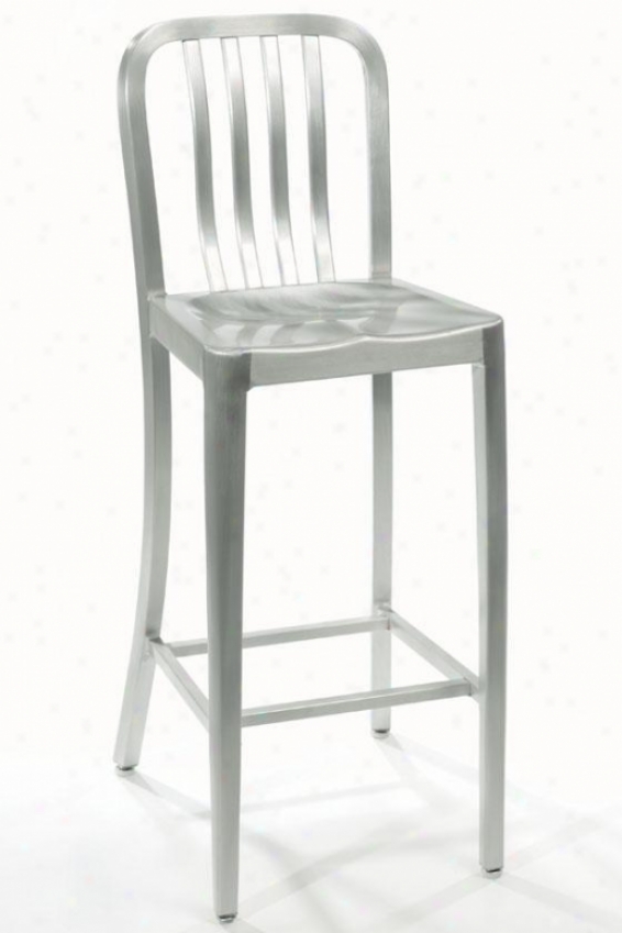 Sandra Non-swivel Bar Stool Through  Aluminum Seat - Nonswvl/metal, Aluminum