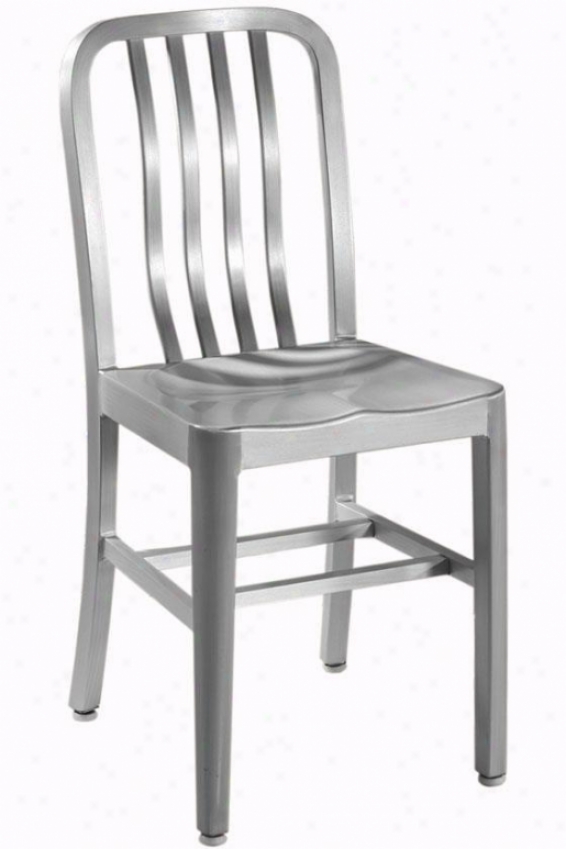 Sandra Side Chair With Aluminum Seat - Metsl Seat, Aluminum